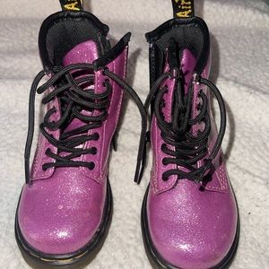 Dr. Martens 1460 8-Eye Glitter Boot Pink Toddler